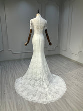 Ostty High Neck Short Sleeve Lace Wedding Dress OST-LC013-25 (Wholesale)